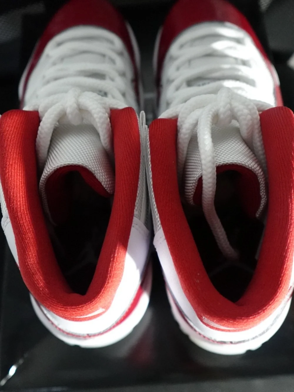 Jordan White and Red High-Top Sneakers